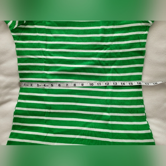 NWT Women's Sz Small Pajama Set, Green and White Striped - Picture 6 of 16